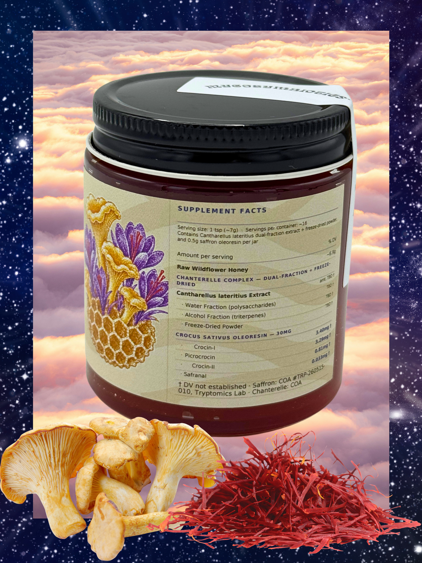 Chanterelle Saffron Honey — Wild-crafted Electuary