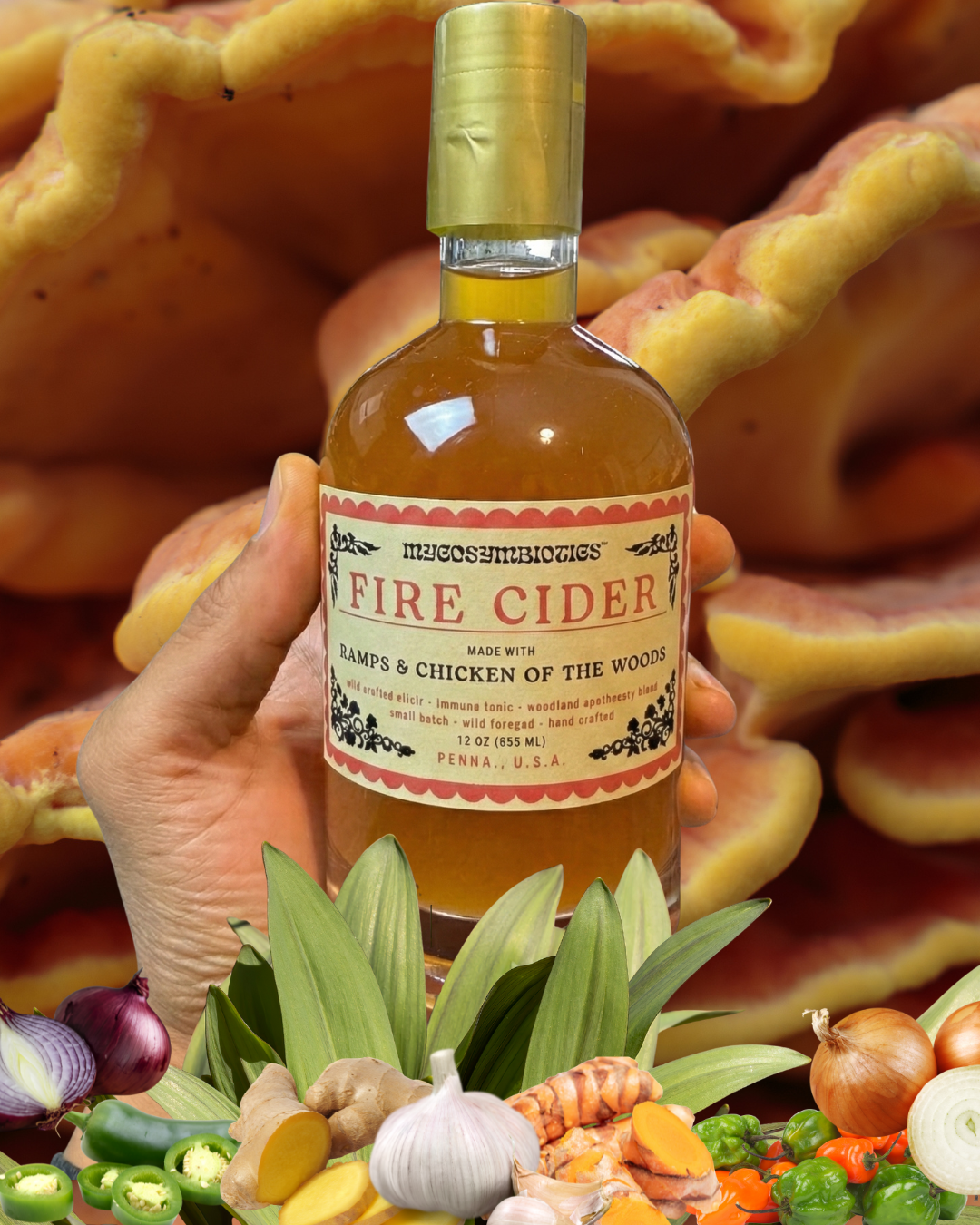 Wild-Crafted Pennsylvania Fire Cider Elixir (12 oz)