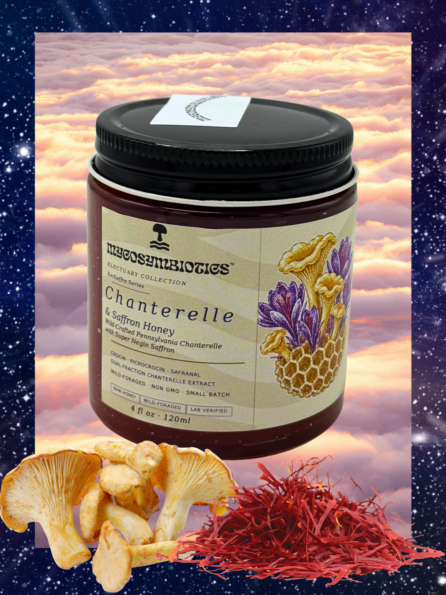 Chanterelle Saffron Honey — Wild-crafted Electuary